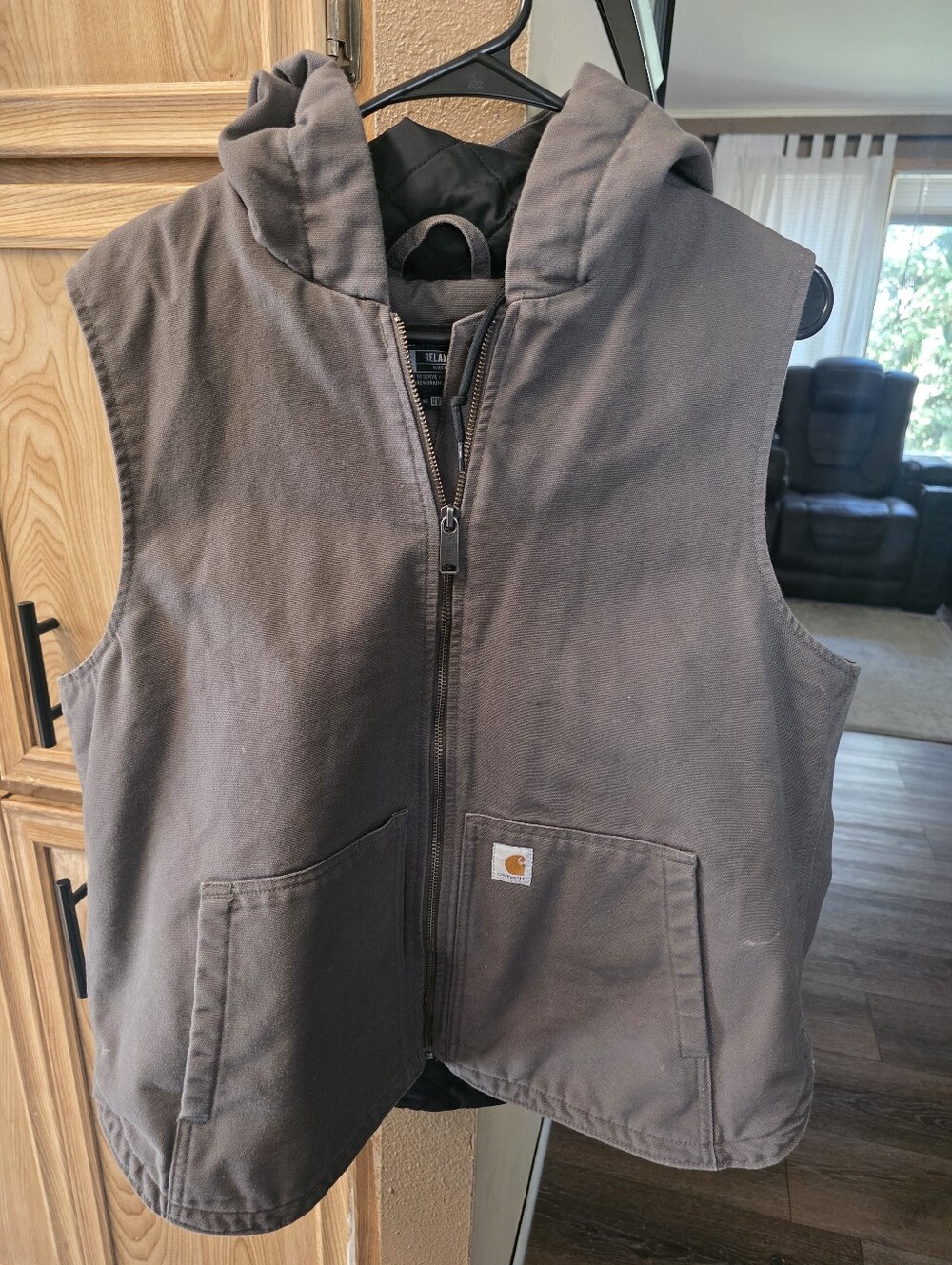 Carhartt Hooded Work Vest with Front Zipper